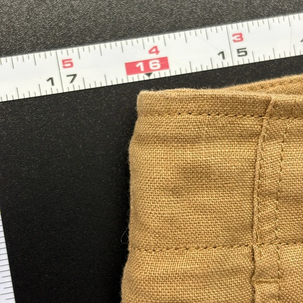 Banana Republic Womens Pleated Linen Pants 10L Tan High Rise Wide Leg 813840-00